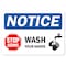 Signmission Public Safety Sign, Stop Germs, 36in X 48in Peel And Stick Wall Graphic, OS-NS-RD-3648-25563 OS-NS-RD-3648-25563 - alternate 1